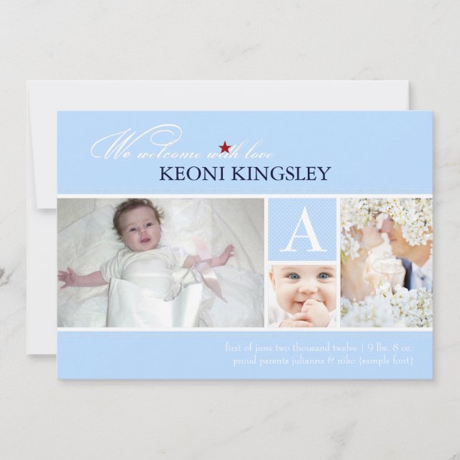 PixDezines-Farbton, Geburtsankündigung/Punkte Ankündigung (Vorderseite)