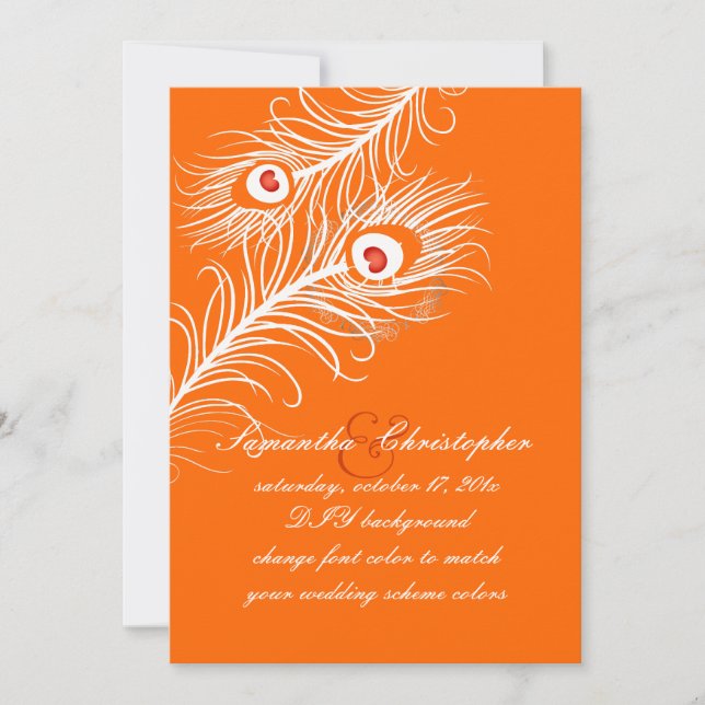 PixDezines-Farbtöne, Pfauenwolken auf Marigold Einladung (Vorderseite)