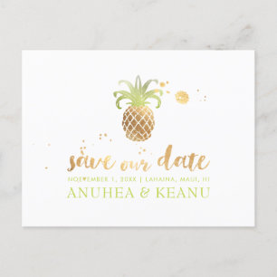 PixDezines Faux Ananas en Or / Faire-part de Save