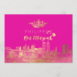PixDezines Faux Gold NYC/Mitzvah/DIYcolor Einladung