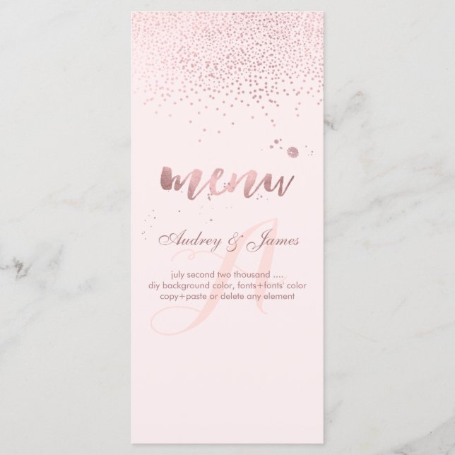 PixDezines Faux Rose Gold Menu (Devant)