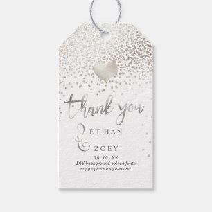 PixDezines Faux Silber Herz+Konfetti Geschenkanhänger