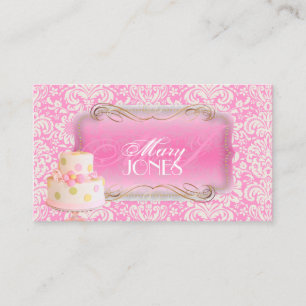 PixDezines Fidora Vintag Damask, Hochzeitstorte Visitenkarte