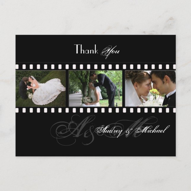 PixDezines FILMSTRIP-FOTOS DANKEN Postkarte (Vorderseite)