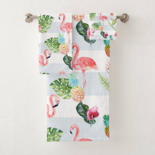 PixDezines Flamant rose rose+Aquarelle florale