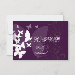 PixDezines Flatterndes RSVP, anpassbare Farbe RSVP Karte