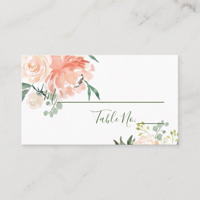 PixDezines Fleurs aquarelles Cartes de positionnem (Devant)