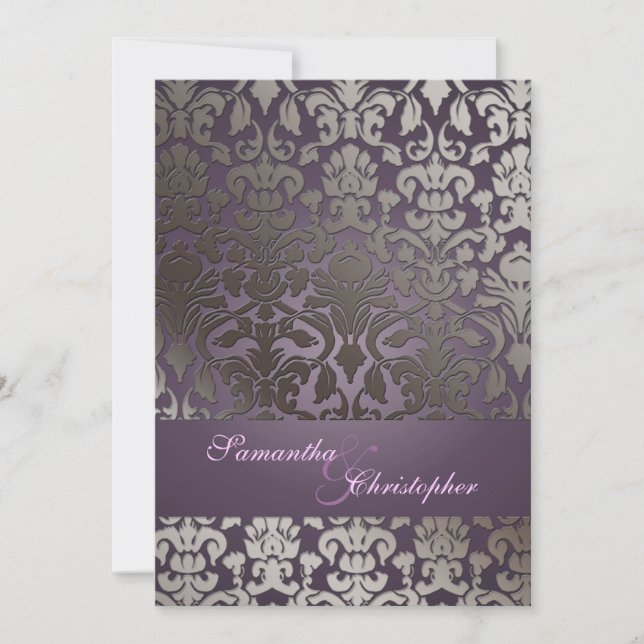 PixDezines flora Damask/Deuy Hintergrundfarbe! Einladung (Vorderseite)