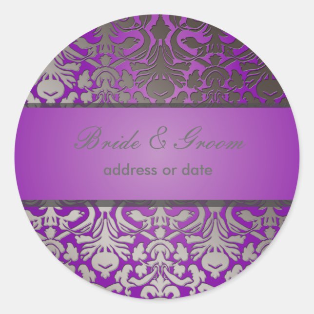 PixDezines Flora Damask Runder Aufkleber (Vorderseite)