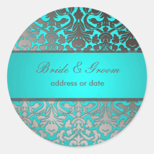 PixDezines Flora Damask Runder Aufkleber