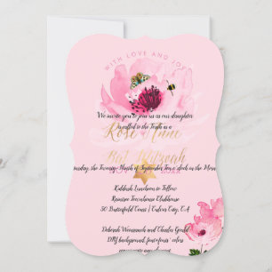PixDezines Floral Aquarell/ Pfingstrosen/ Bat Mitz Einladung
