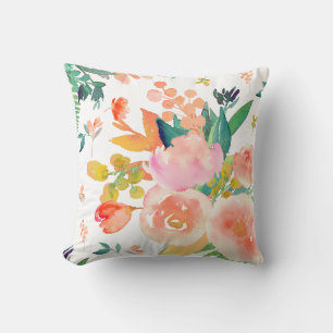 PixDezines Floral Aquarell/Pfingstrosen Kissen