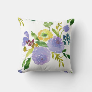 PixDezines Floral Wasserfarbe/Ranunculus/Lila Kissen
