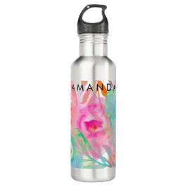 PixDezines Floral/Wasserfarbe/Rose Trinkflasche