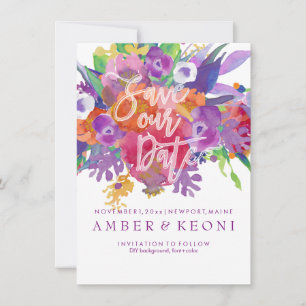 PixDezines Floral Wasserfarbe Save the Date