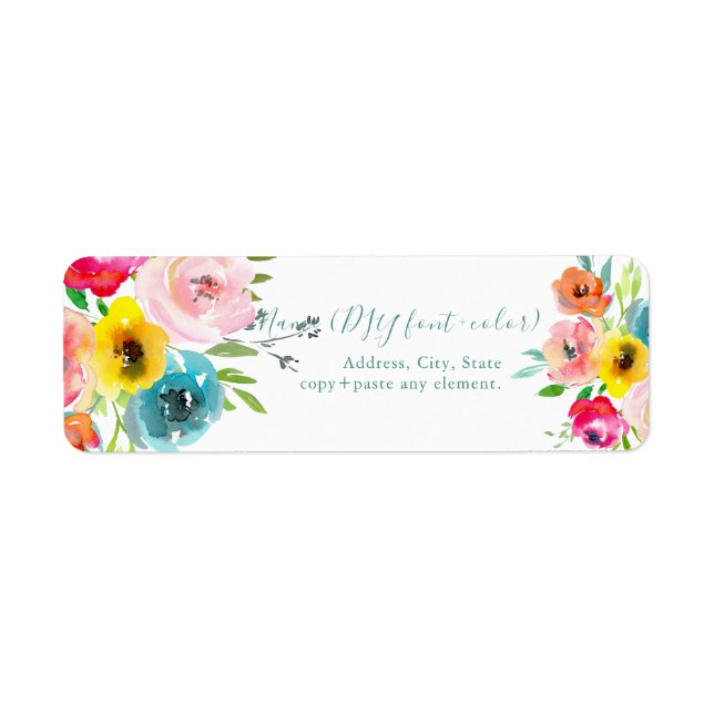 PixDezines Floral Wasserfarbe, Sommerblüten (Vorne)