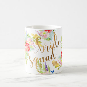 PixDezines Floral Watercolor Braut-Truppe Kaffeetasse
