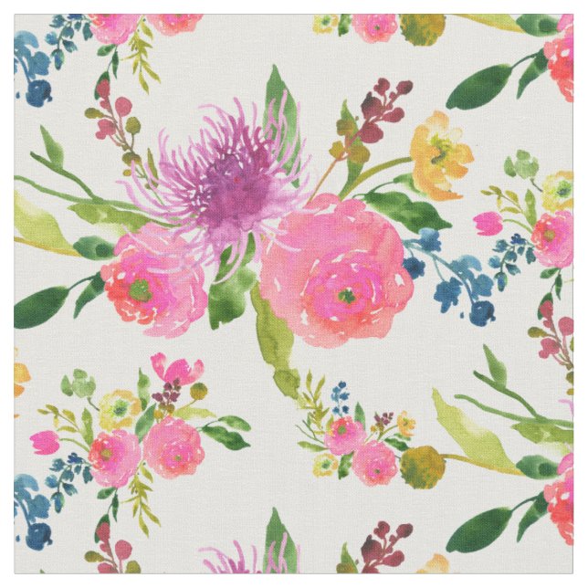 PixDezines florale Wasserfarbe/ranunculus Stoff (Nahaufnahme)