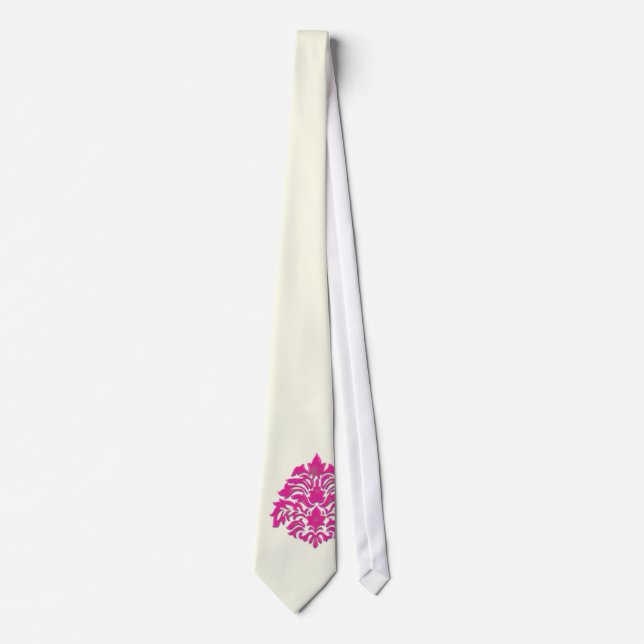 PixDezines Florentius Damask/Cream/DIY Krawatte (Vorderseite)