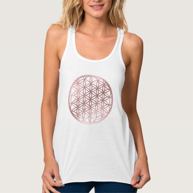 PixDezines Flower of Life / Faux Rose Gold Tank Top (Vorderseite)