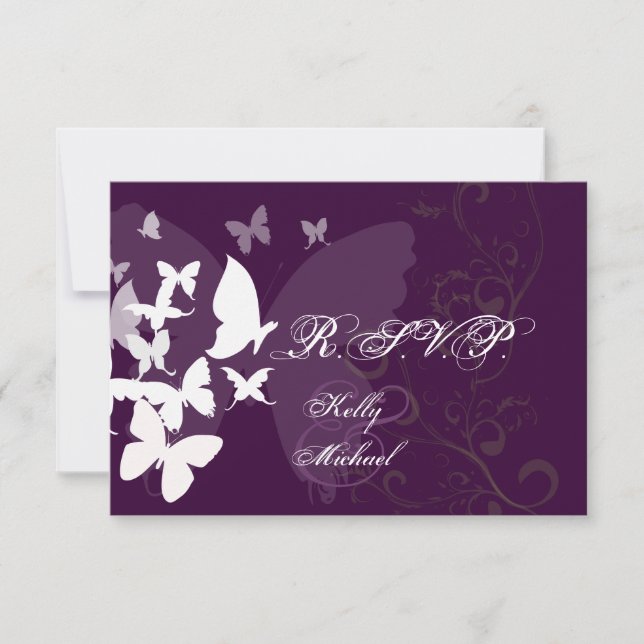 PixDezines Fluttering durch UAWG, benutzerdefinier RSVP Karte (Vorderseite)