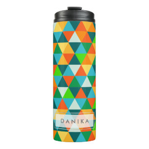 PixDezines Forest Green Geometric/Triangle Thermosbecher