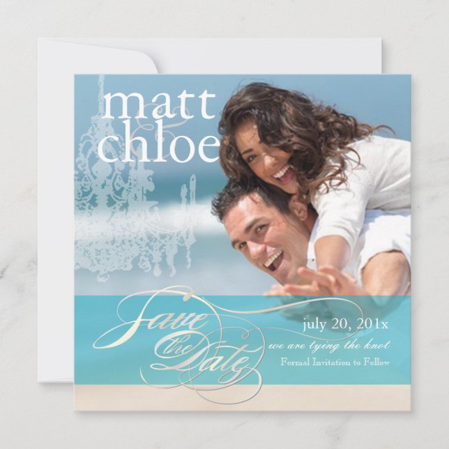 PixDezines-Foto Retten Datum, benutzerdefinierte F Save The Date (Vorderseite)