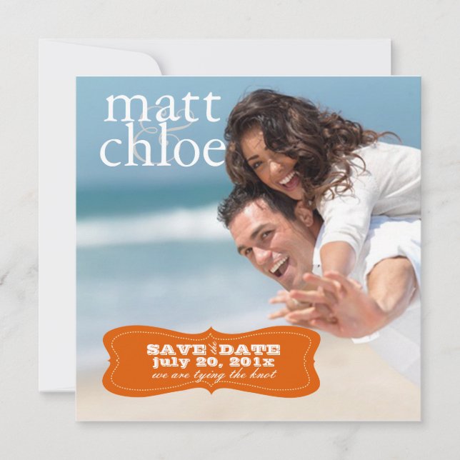 PixDezines-Foto Retten Datum, benutzerdefinierte F Save The Date (Vorderseite)