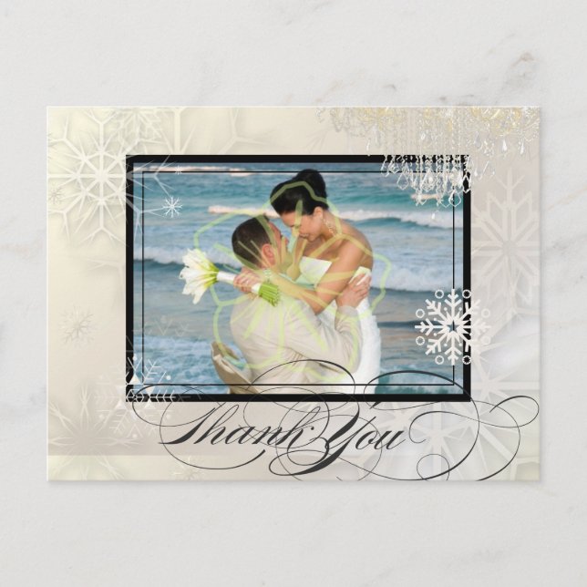 PixDezines Foto Schneeflocken+Kronleuchter/Grautex Postkarte (Vorderseite)