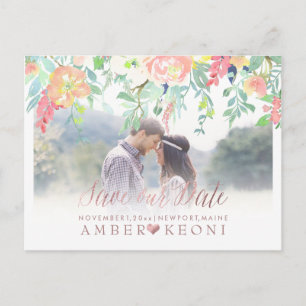 PixDezines Frühlingsflorale Save the Date/Rose Gol Ankündigungspostkarte