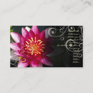 PixDezines Fuchsien-Lotus + perlweiße Schwünge Visitenkarte