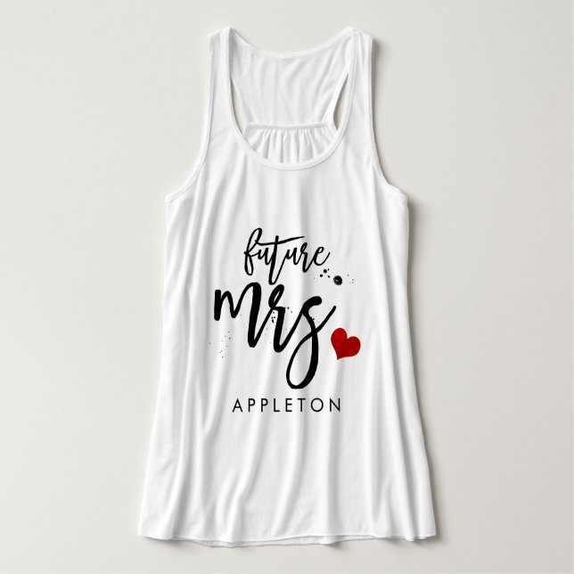 PixDezines Future Mrs./Handgeschriebenes Pinselskr Tank Top (Design Vorderseite)