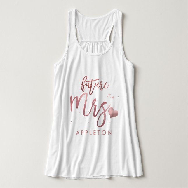 PixDezines Future Mrs/Imitate Rose Gold Script Tank Top (Design Vorderseite)