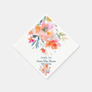 PixDezines Garden Rose, Orange Ombre Mitzvah Serviette
