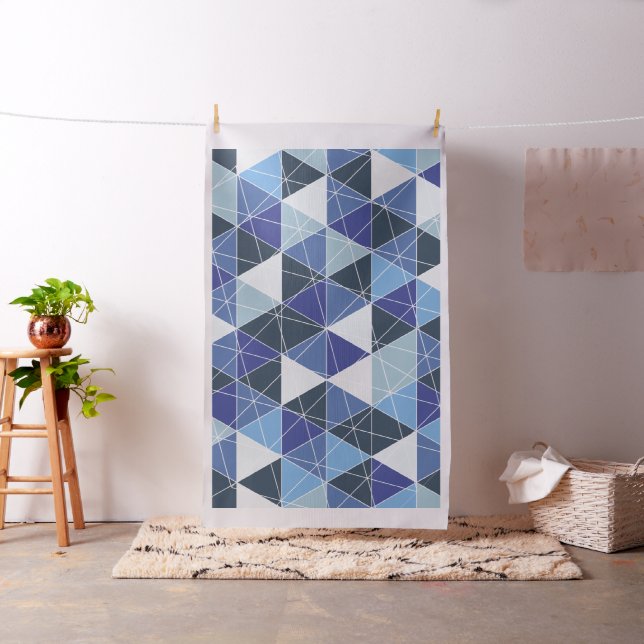 PixDezines, geometrische/blaue Hydrangeas Stoff (Beispiel)