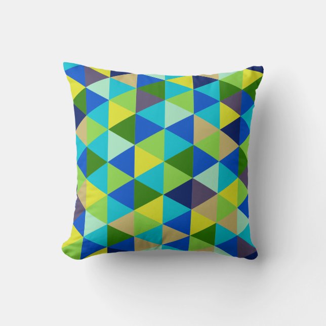 PixDezines geometrische/Pfauenfarben Kissen (Vorderseite)