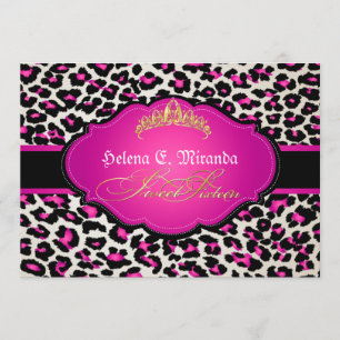 PixDezines Gepard+Tiara/Sweet Sixteen Einladung