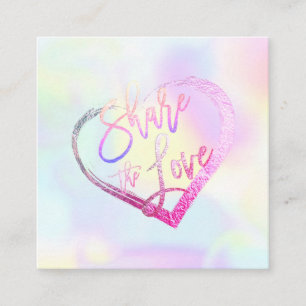 PixDezines Glam Share the Love Faux-Holografisch Quadratische Visitenkarte