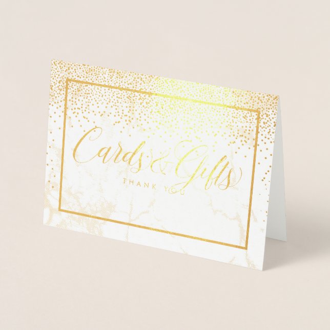 PixDezines Gold Confetti/Karten+Geschenke Tafelzei Folienkarte (Vorderseite)