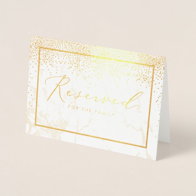 PixDezines Gold Confetti/Reservierte Tafelzeichen Folienkarte (Vorderseite)