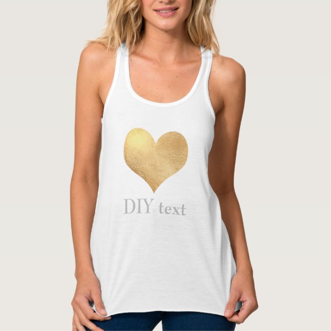 PixDezines gold heart Tank Top (Vorderseite)