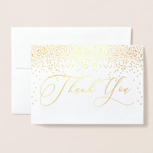 PixDezines Gold Konfetti Danke, Kalligrafie Folienkarte