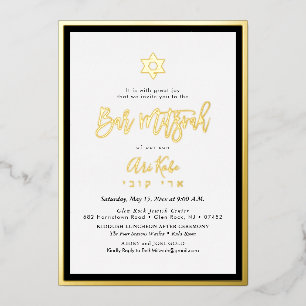 PixDezines Gold ModernScript Mitzvah DIY Colors Folieneinladung