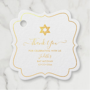 PixDezines Gold Star von David Mitzvah Bell Curves Geschenkanhänger