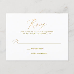 PixDezines Gold Tone Elegante Calligraphie UAWG Einladungspostkarte