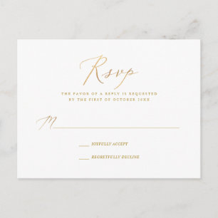 PixDezines Gold Tone Elegante Calligraphie UAWG Einladungspostkarte