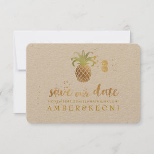 PixDezines Golden Pineaple/rett unser Datum Save The Date