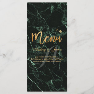 PixDezines Green Marble/Shine Menu/Imitate Gold Menükarte