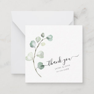 PixDezines Greenery Watercolor Eukalyptus Branch Mitteilungskarte