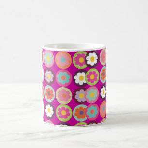 PixDezines groovy Gänseblümchen/DIY-Hintergrundfar Kaffeetasse